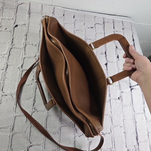 Vtg Coach 5282 embassy british tan brown leather briefcase portfolio business - Picture 5 of 13